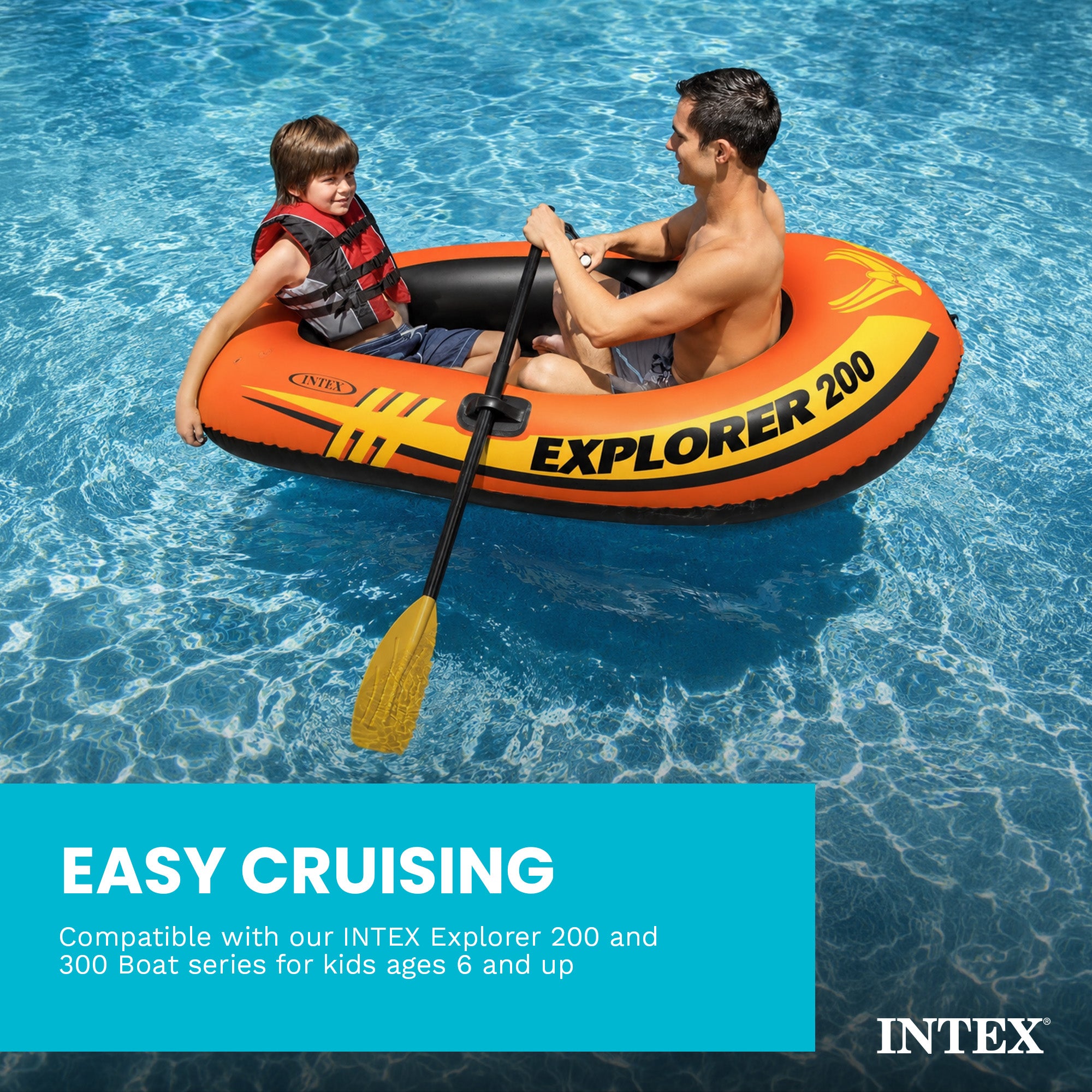 Intex Set of 48" Paddles Plastic Ribbed French Oars for Inflatable Boat (Pair) - VMInnovations