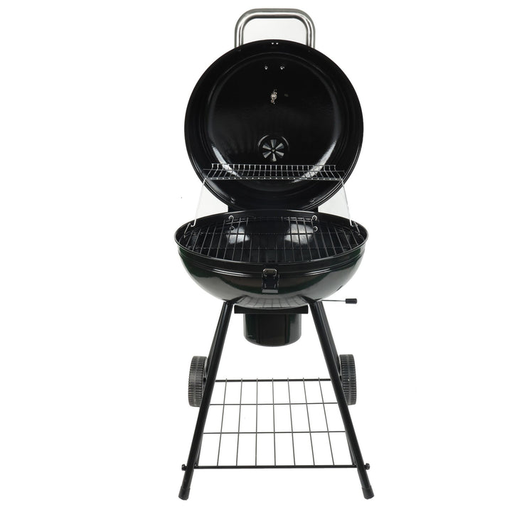 Grill Boss 22" Kettle Charcoal Grill, Porcelain Lid, Large Cooking Area, Black