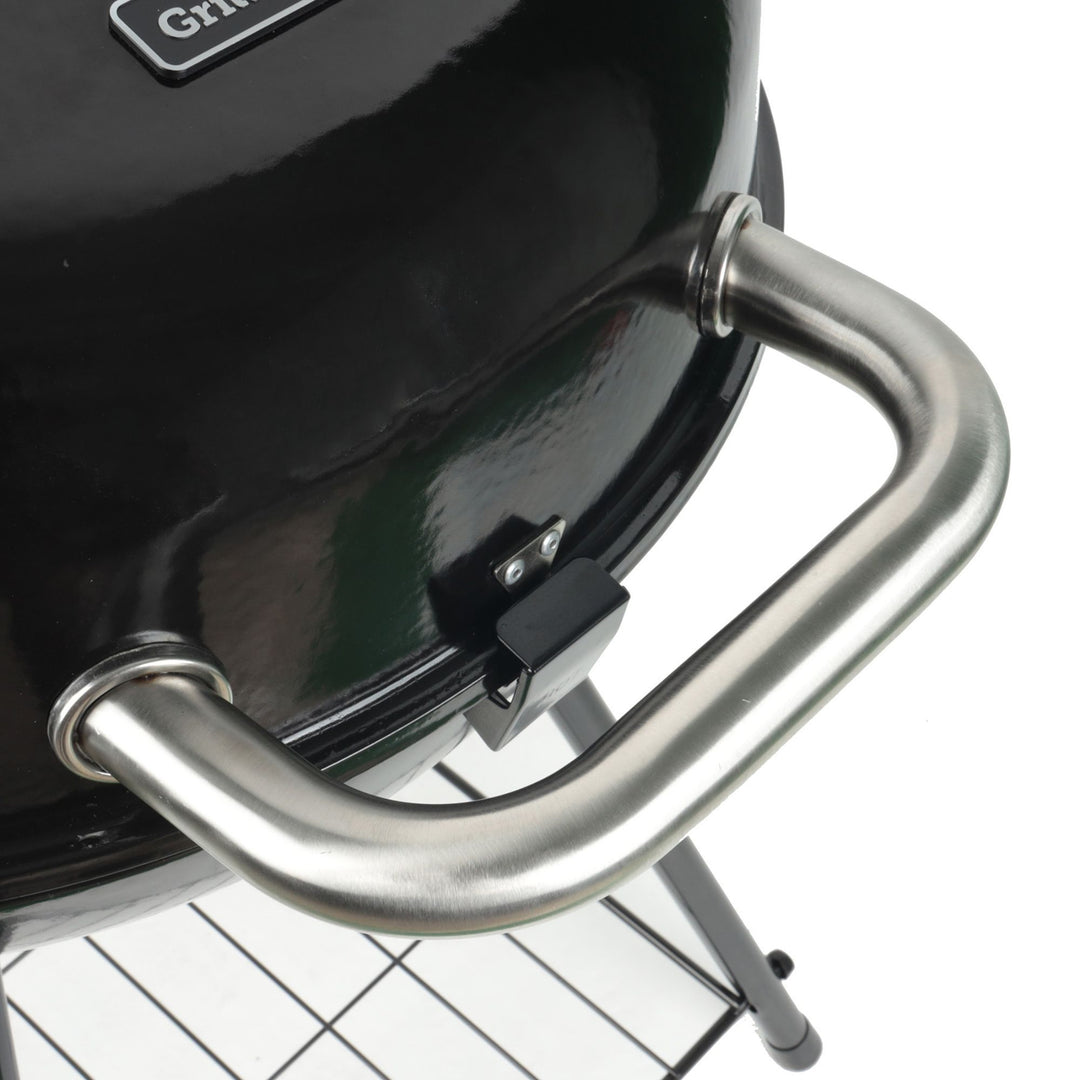 Grill Boss 22" Kettle Charcoal Grill, Porcelain Lid, Large Cooking Area, Black