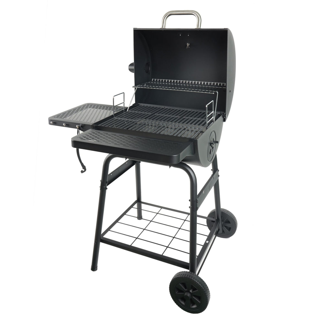 Grill Boss 23" Charcoal Barrel Grill, Adjustable Grate Large Cooking Area, Black - VMInnovations