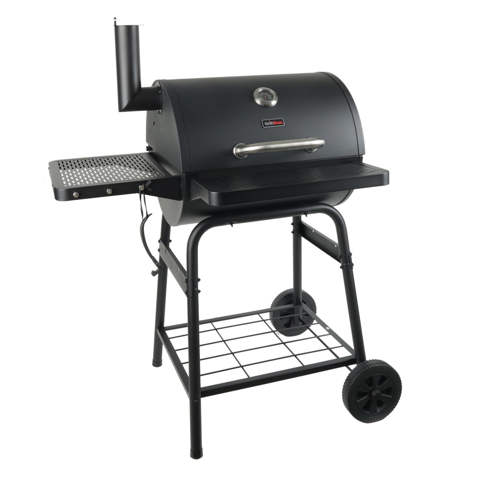 Grill Boss 23" Charcoal Barrel Grill, Adjustable Grate Large Cooking Area, Black - VMInnovations