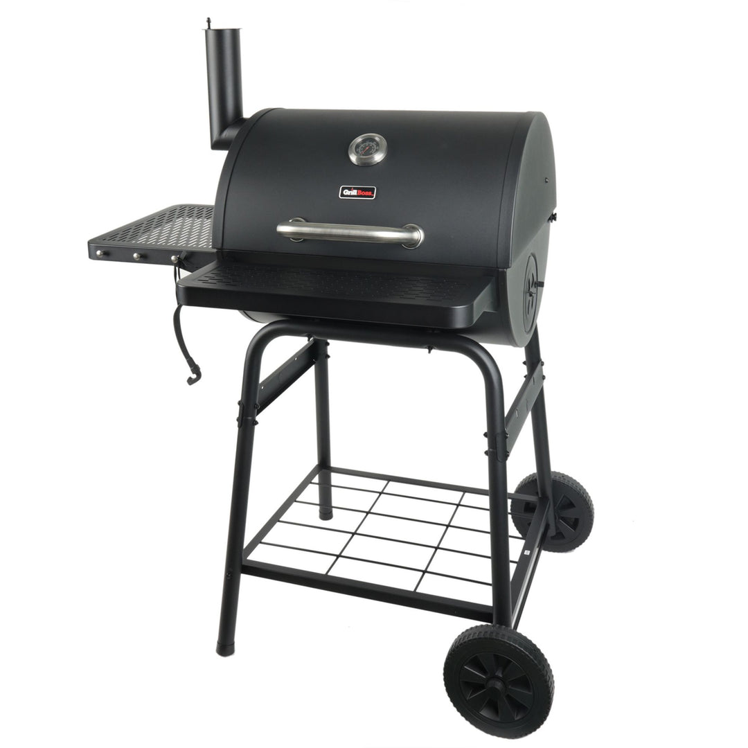 Grill Boss 23" Charcoal Barrel Grill, Adjustable Grate Large Cooking Area, Black - VMInnovations
