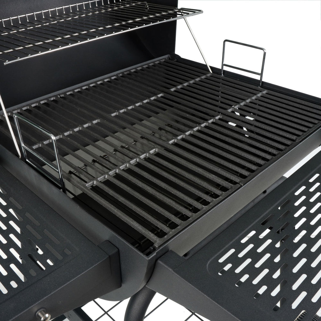 Grill Boss 23" Charcoal Barrel Grill, Adjustable Grate Large Cooking Area, Black - VMInnovations