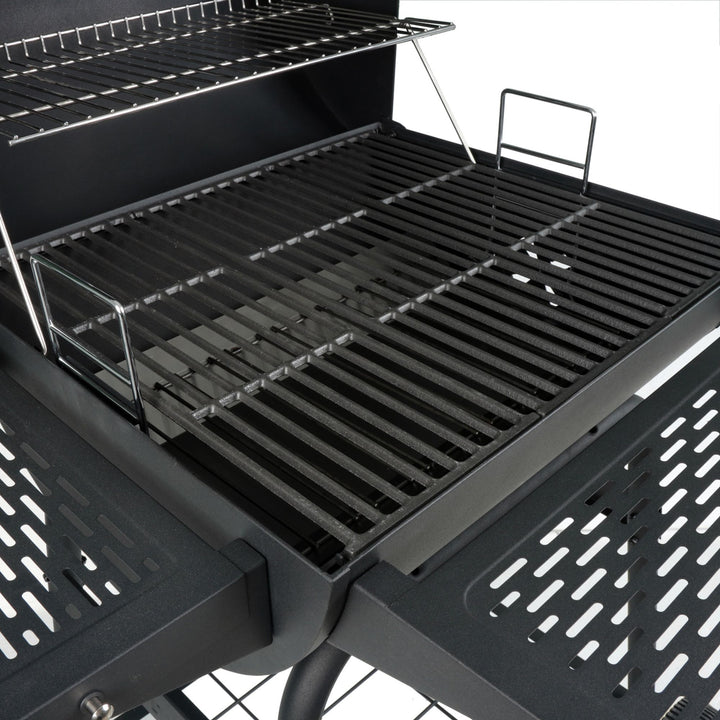 Grill Boss 23" Charcoal Barrel Grill, Adjustable Grate Large Cooking Area, Black - VMInnovations