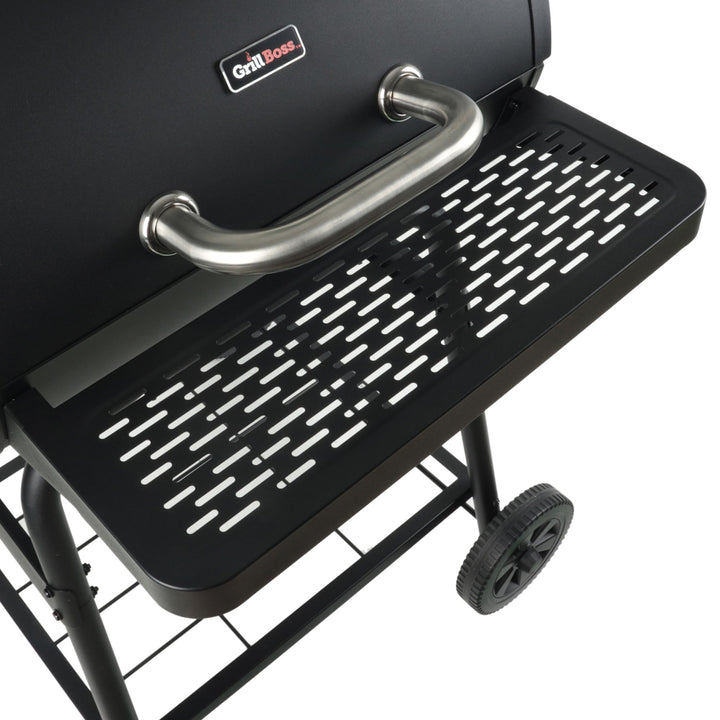 Grill Boss 23" Charcoal Barrel Grill, Adjustable Grate Large Cooking Area, Black - VMInnovations
