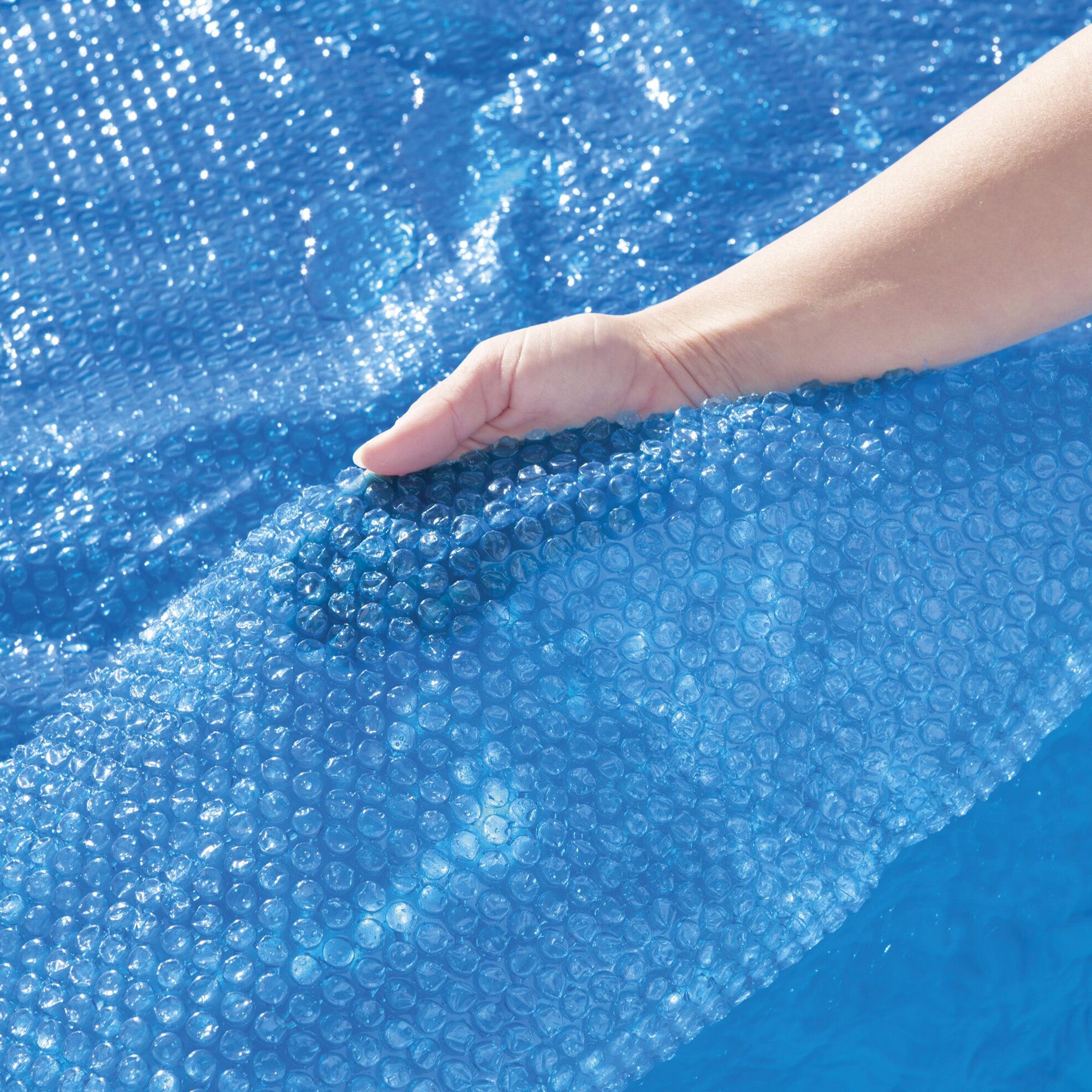 Bestway Round Solar Pool Cover for 10’ Round Above Ground Swimming Pools, Blue - VMInnovations