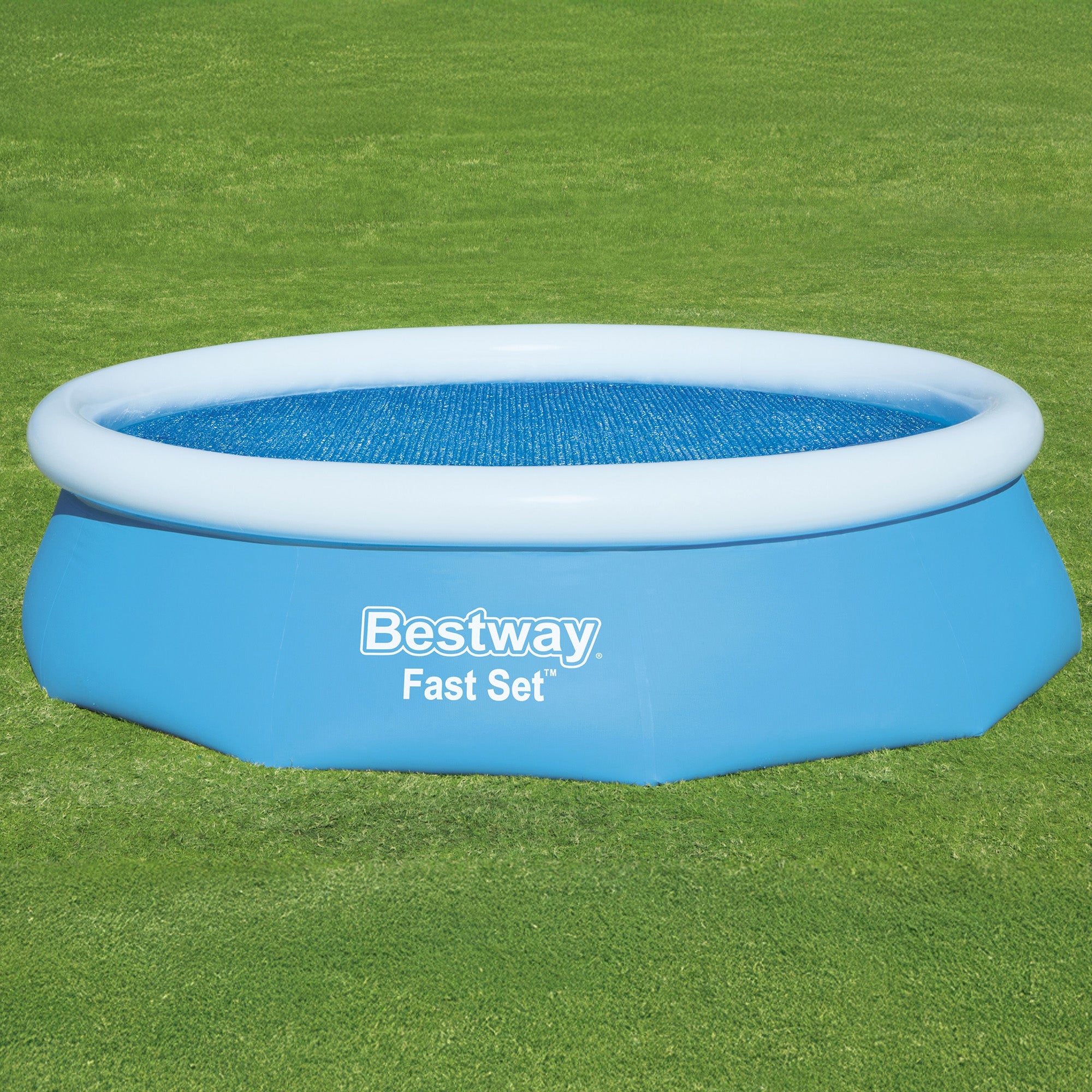 Bestway Round Solar Pool Cover for 10’ Round Above Ground Pools, Blue (Open Box) - VMInnovations