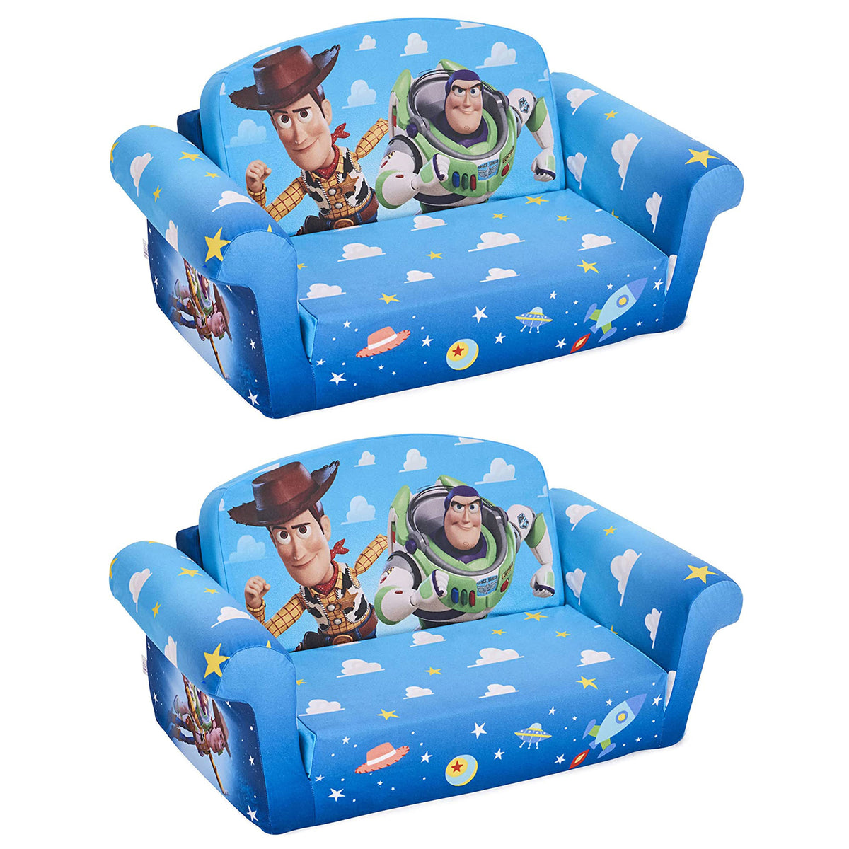 Marshmallow Furniture 2 Pack Kids 2-in-1 Flip Open Foam Sofa Bed, Toy Story