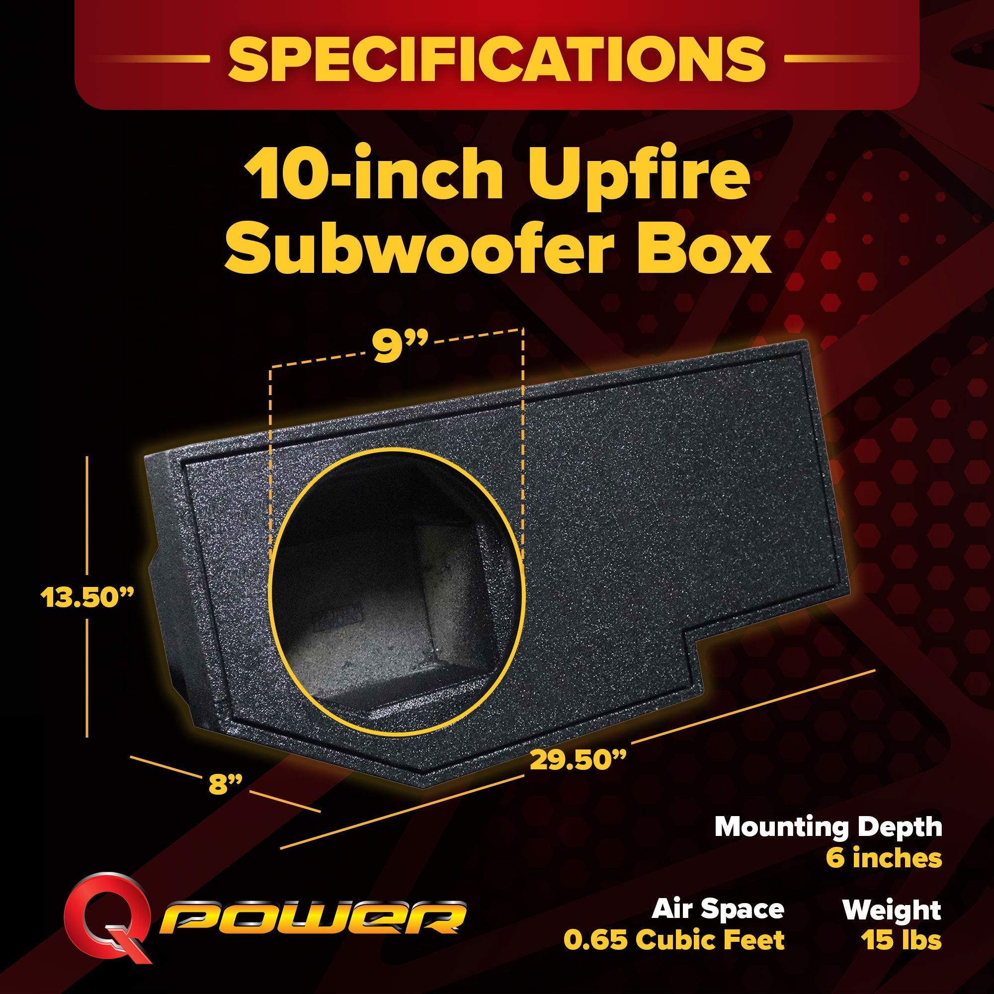 QPower Single 10" Sub Box for Dodge Ram Crew Cab & Quad Cab (Open Box)