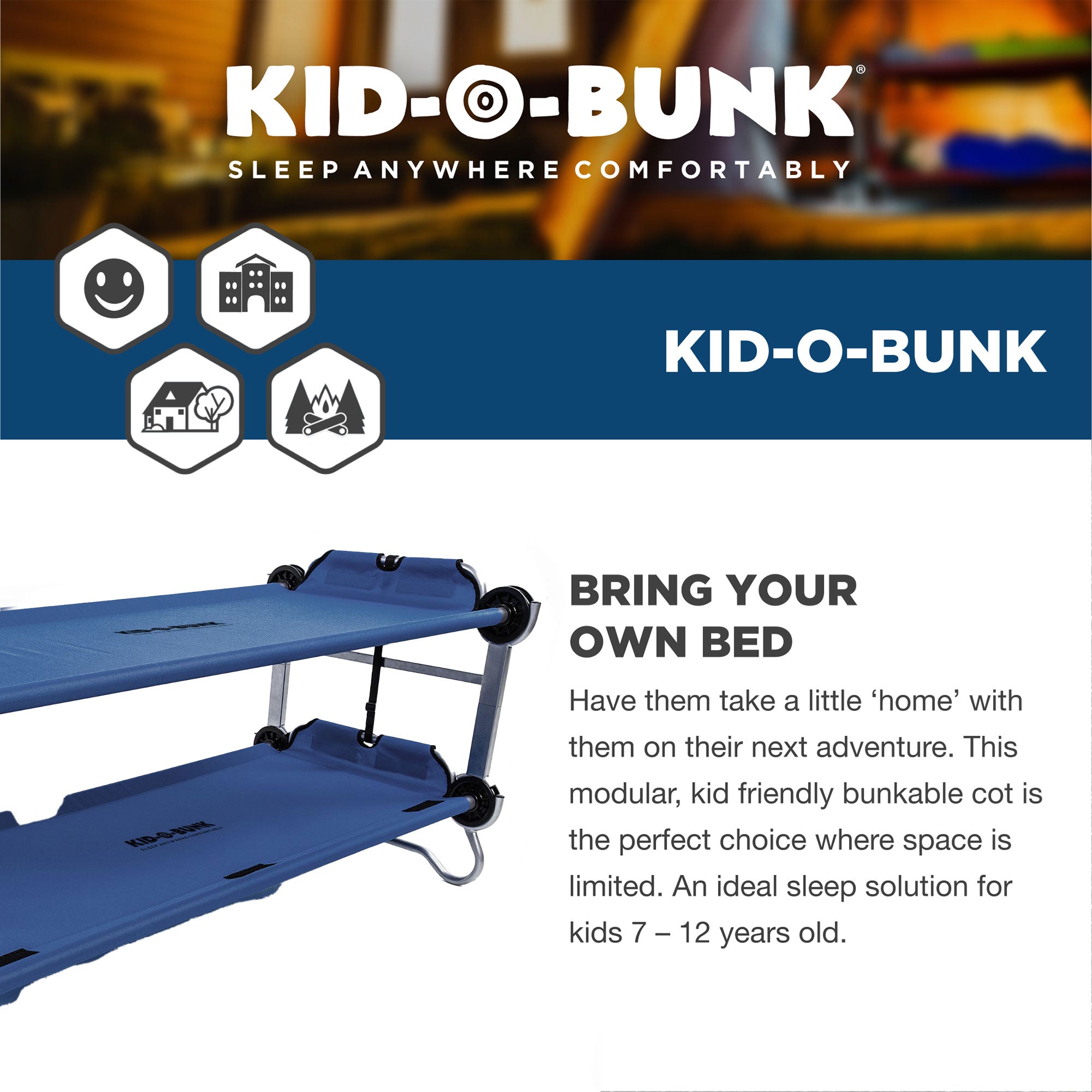Disc-O-Bed Youth Double Cot Kid-O-Bunk w/ 200lb Capacity & Carry Bags(For Parts)