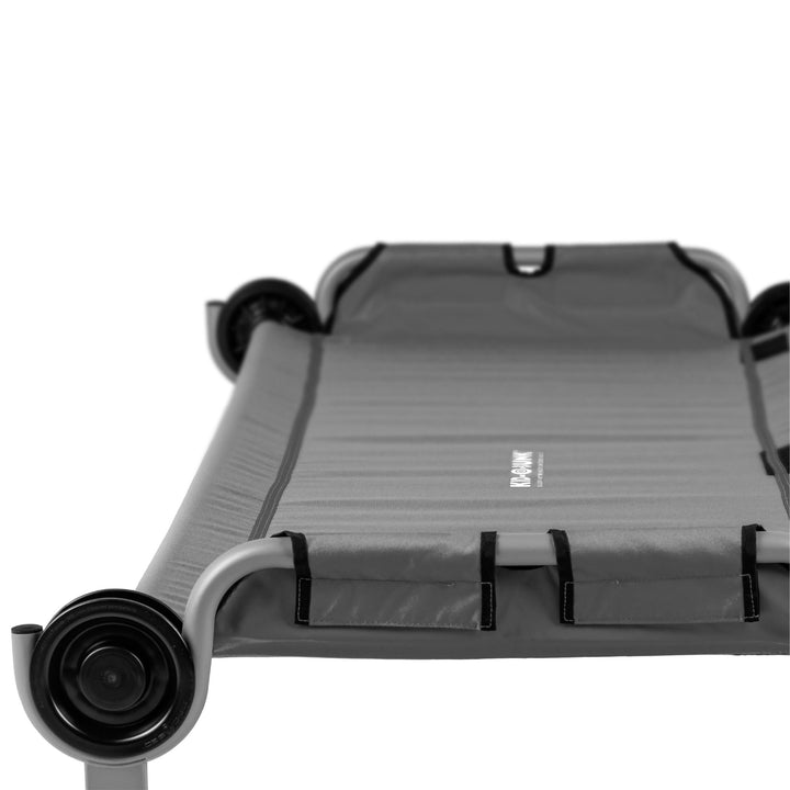 Disc-O-Bed Youth Single Cot Kid-O-Bed with Storage Organizer & Carry Bag, Grey - VMInnovations