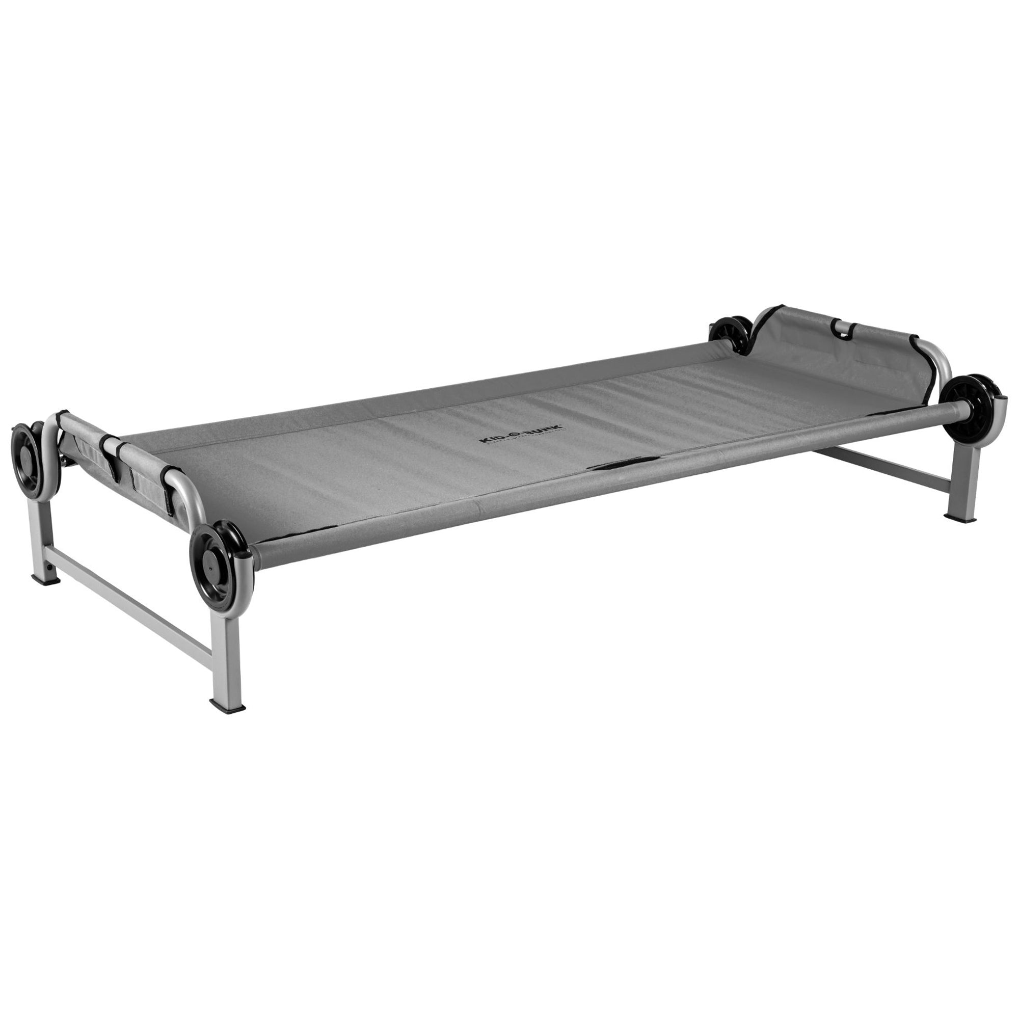 Disc-O-Bed Youth Single Cot Kid-O-Bed, Portable Bunk with Travel Carry Bag, Grey