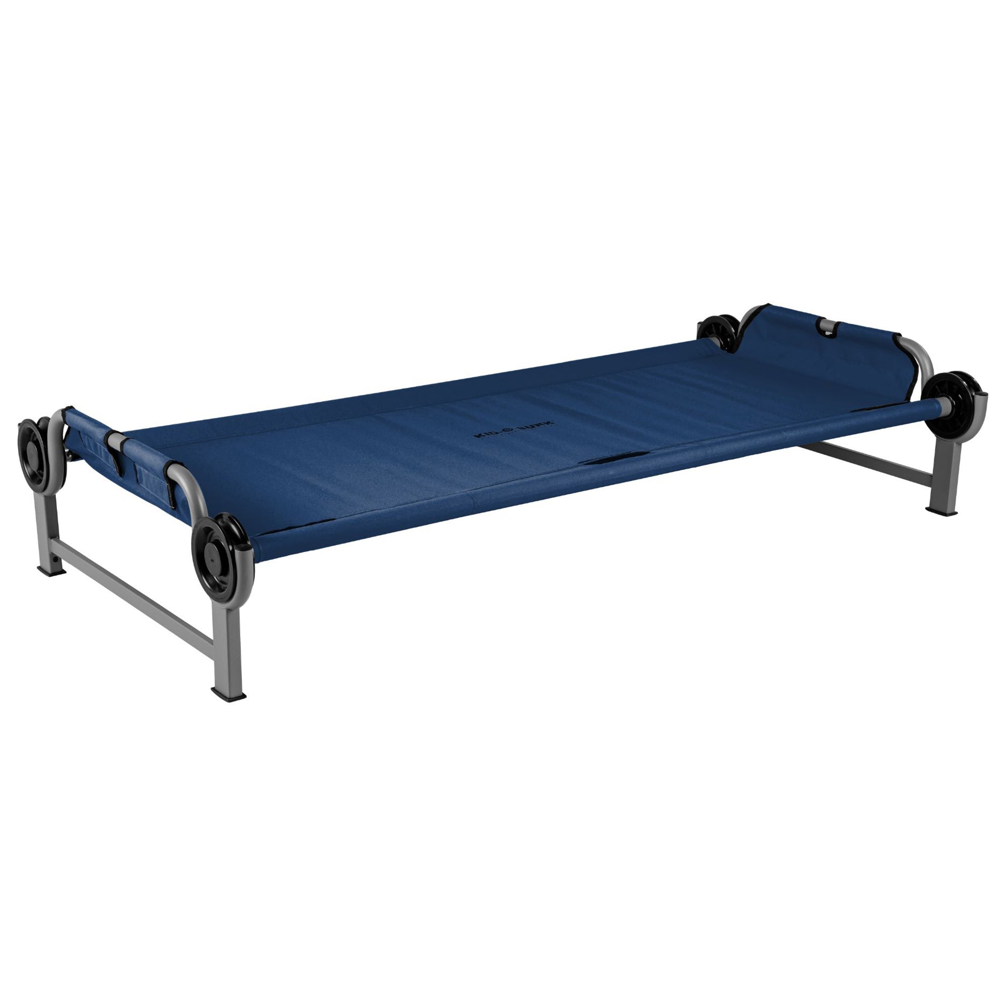 Disc-O-Bed Youth Single Cot Kid-O-Bed, Portable Bunk with Travel Carry Bag, Navy