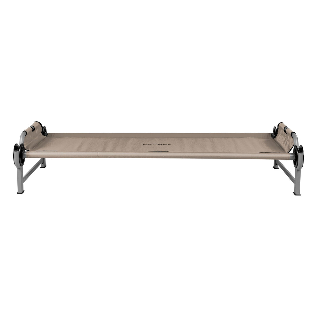 Disc-O-Bed Youth Single Cot Kid-O-Bed with Storage Organizer & Carry Bag, Tan - VMInnovations