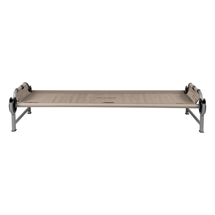 Disc-O-Bed Youth Single Cot Kid-O-Bed with Storage Organizer & Carry Bag, Tan - VMInnovations
