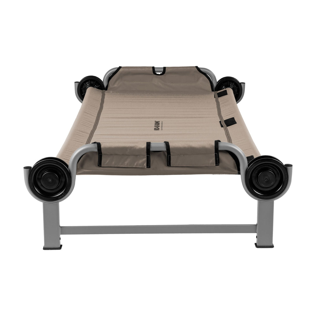 Disc-O-Bed Youth Single Cot Kid-O-Bed with Storage Organizer & Carry Bag, Tan - VMInnovations
