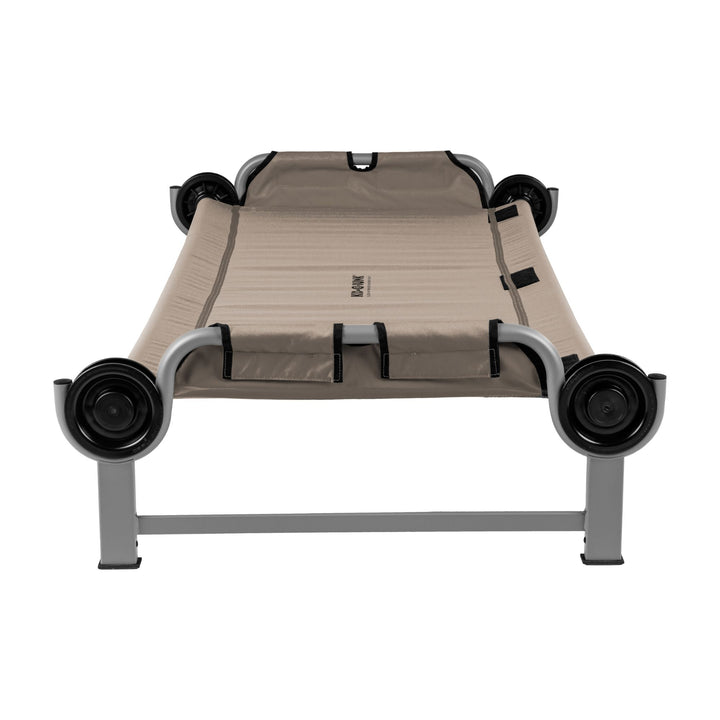 Disc-O-Bed Youth Single Cot Kid-O-Bed with Storage Organizer & Carry Bag, Tan - VMInnovations