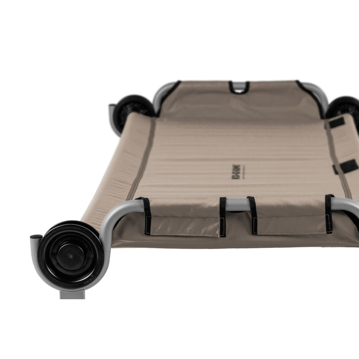 Disc-O-Bed Youth Single Cot Kid-O-Bed with Storage Organizer & Carry Bag, Tan - VMInnovations