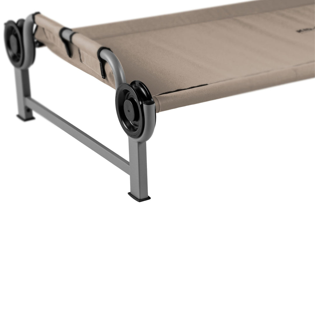 Disc-O-Bed Youth Single Cot Kid-O-Bed with Storage Organizer & Carry Bag, Tan - VMInnovations
