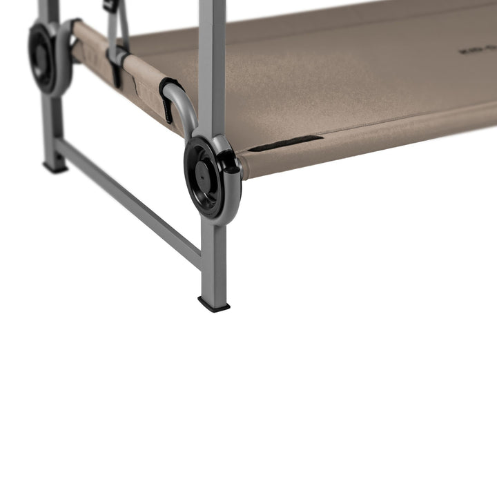 Disc-O-Bed Youth Single Cot Kid-O-Bed with Storage Organizer & Carry Bag, Tan - VMInnovations