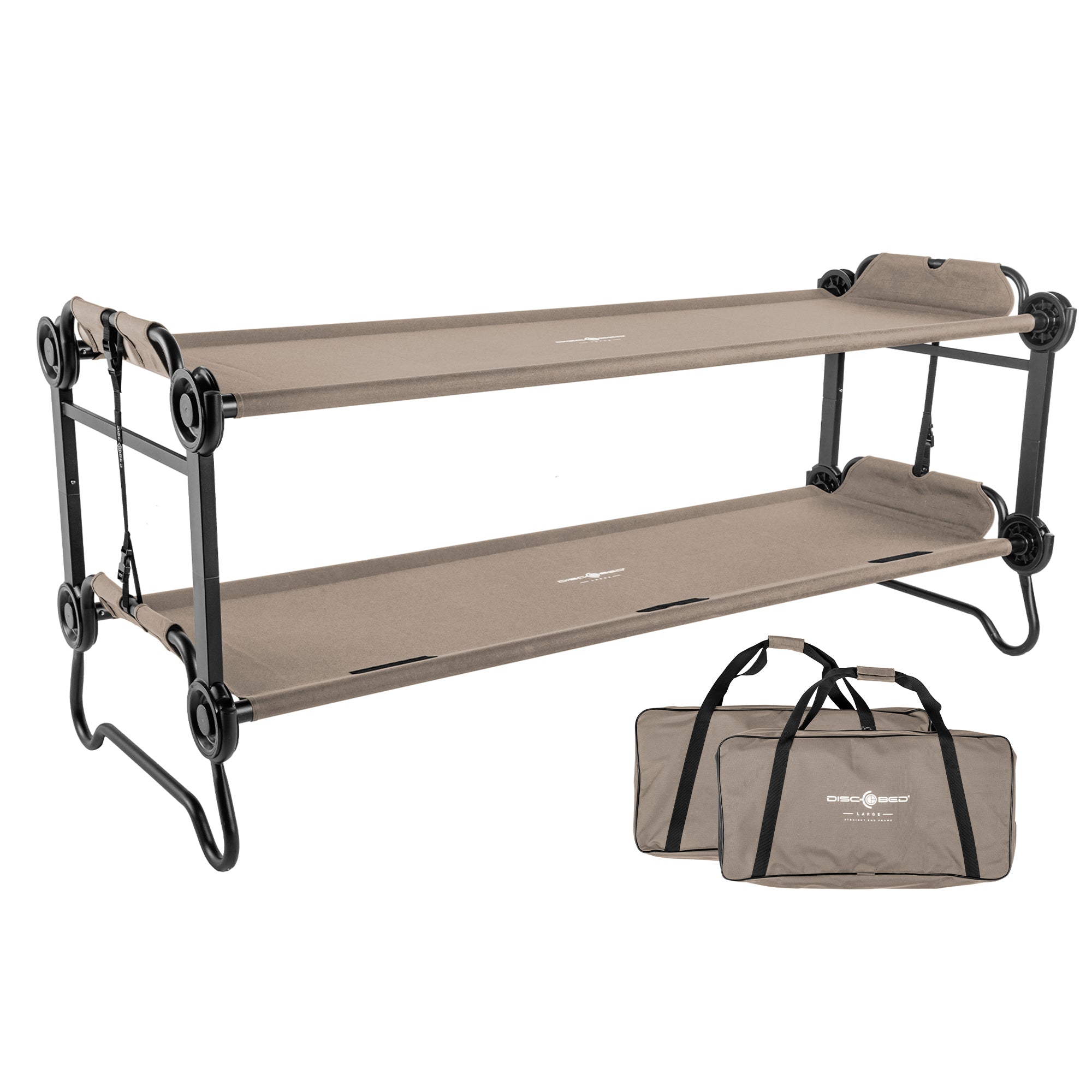 Disc-O-Bed Large Outdoor 2 Person Camping Cots and Youth Double Cot Kid-O-Bunk