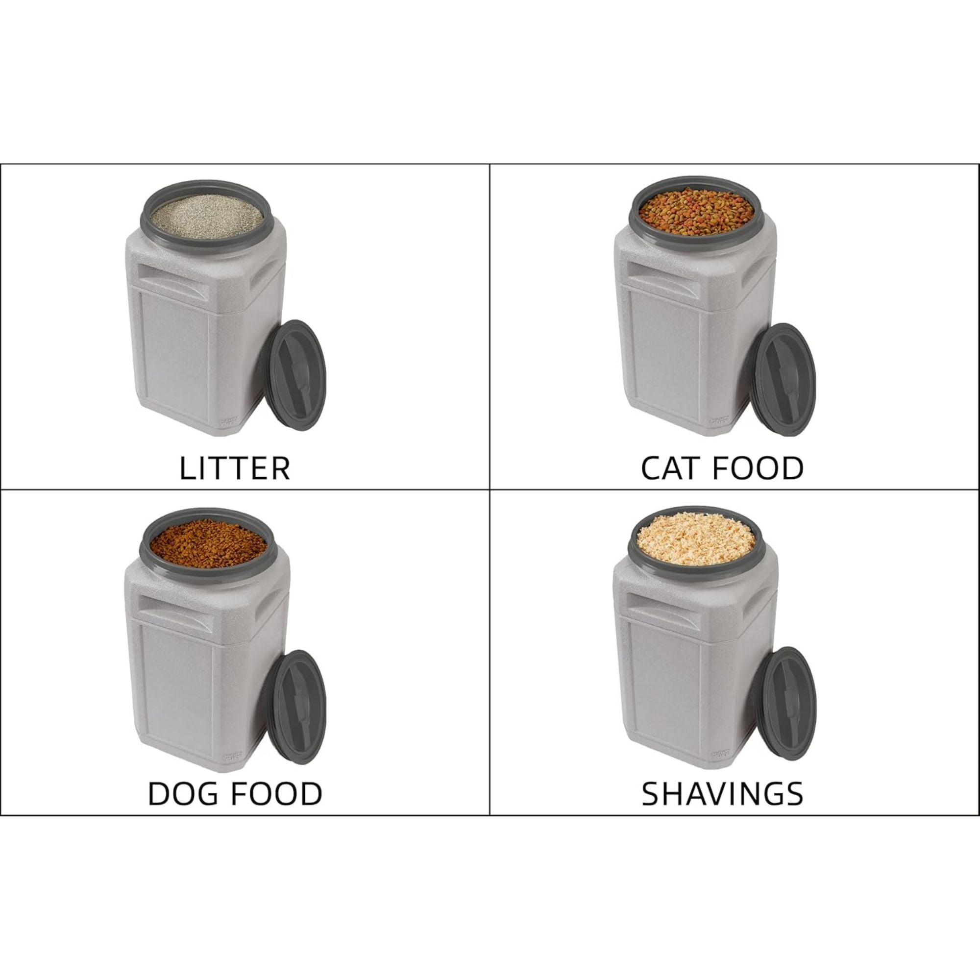Mighty Tuff Pet Food Container w/Airtight Lid & Handles, 13 Gal (Open Box) - VMInnovations