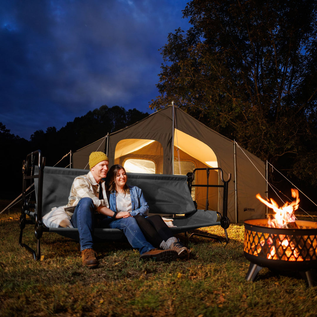 Disc-O-Bed Double Cot, Portable Sleep Solution for Tents & Cabins, Grey, XL