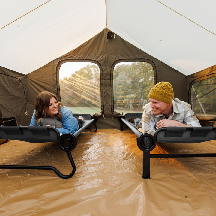 Disc-O-Bed Double Cot, Portable Sleep Solution for Tents & Cabins, Grey, XL