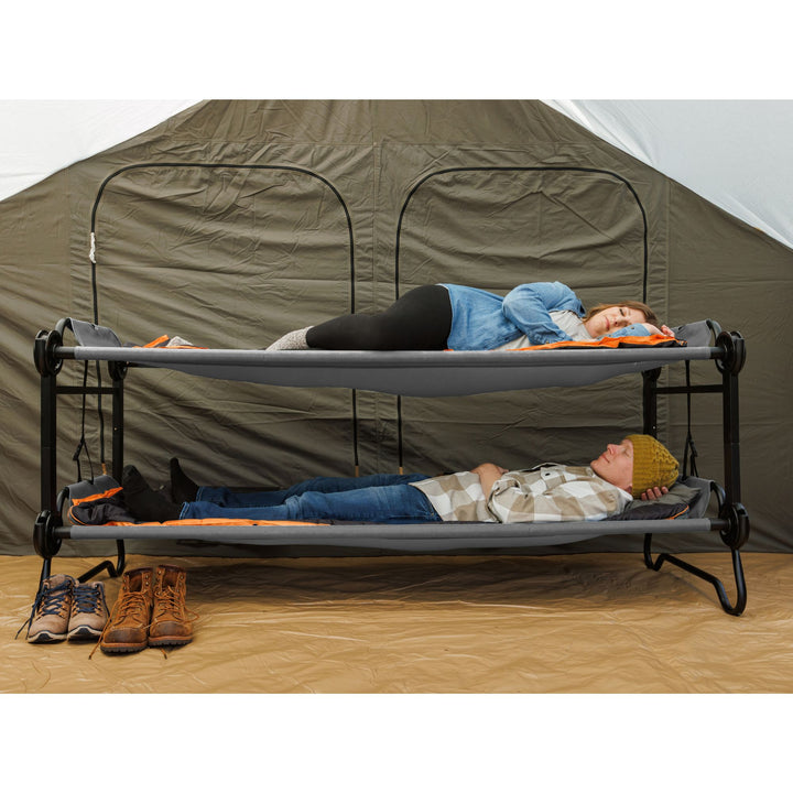 Disc-O-Bed Double Cot, Portable Sleep Solution for Tents & Cabins, Grey, XL