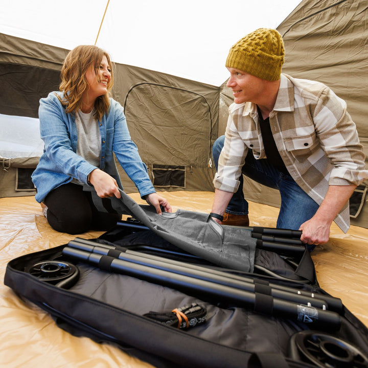 Disc-O-Bed Double Cot, Portable Sleep Solution for Tents & Cabins, Grey, XL