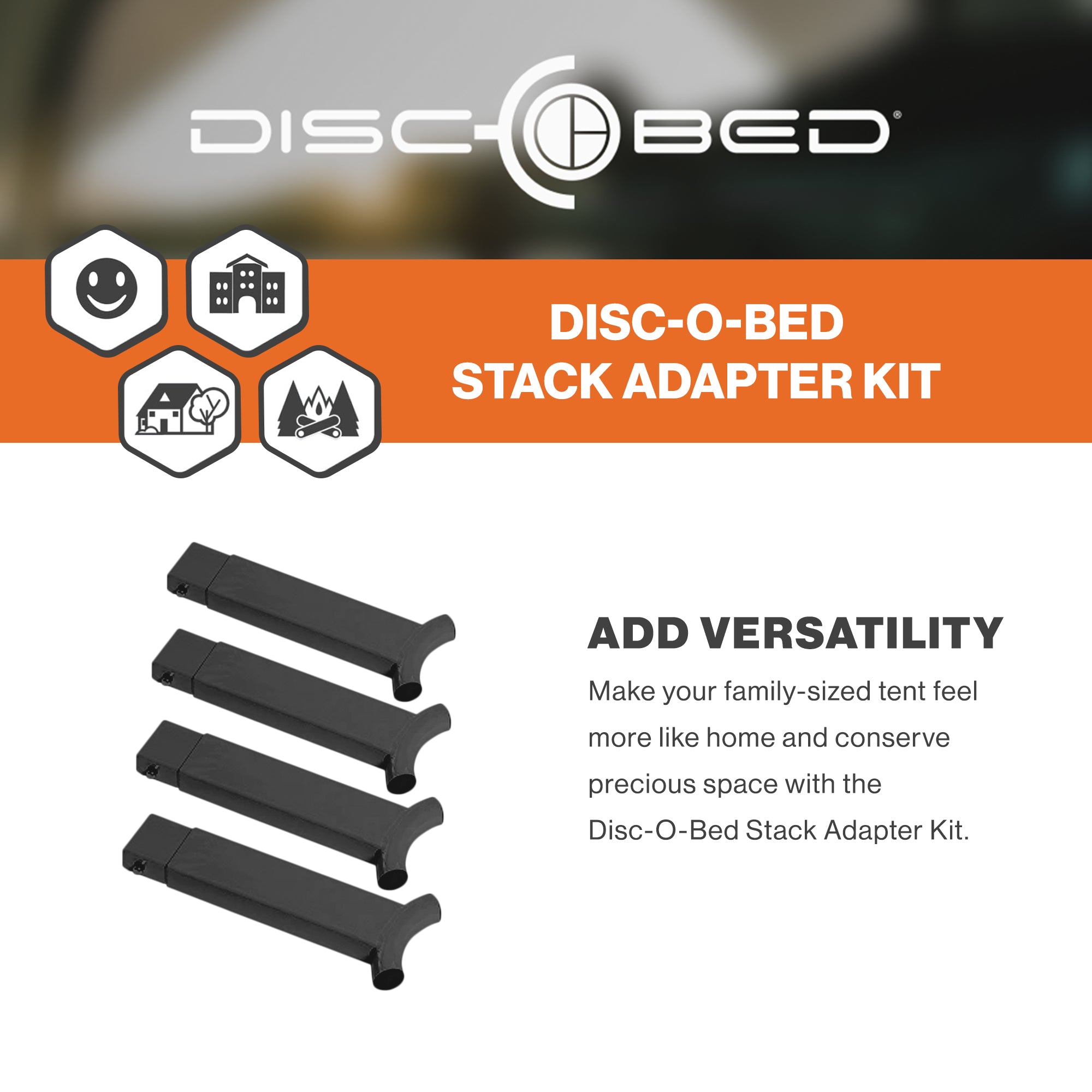 Disc-O-Bed Stack Adapter Kit for Disc-O-Bed L & XL Cot Systems to Bunk Beds - VMInnovations