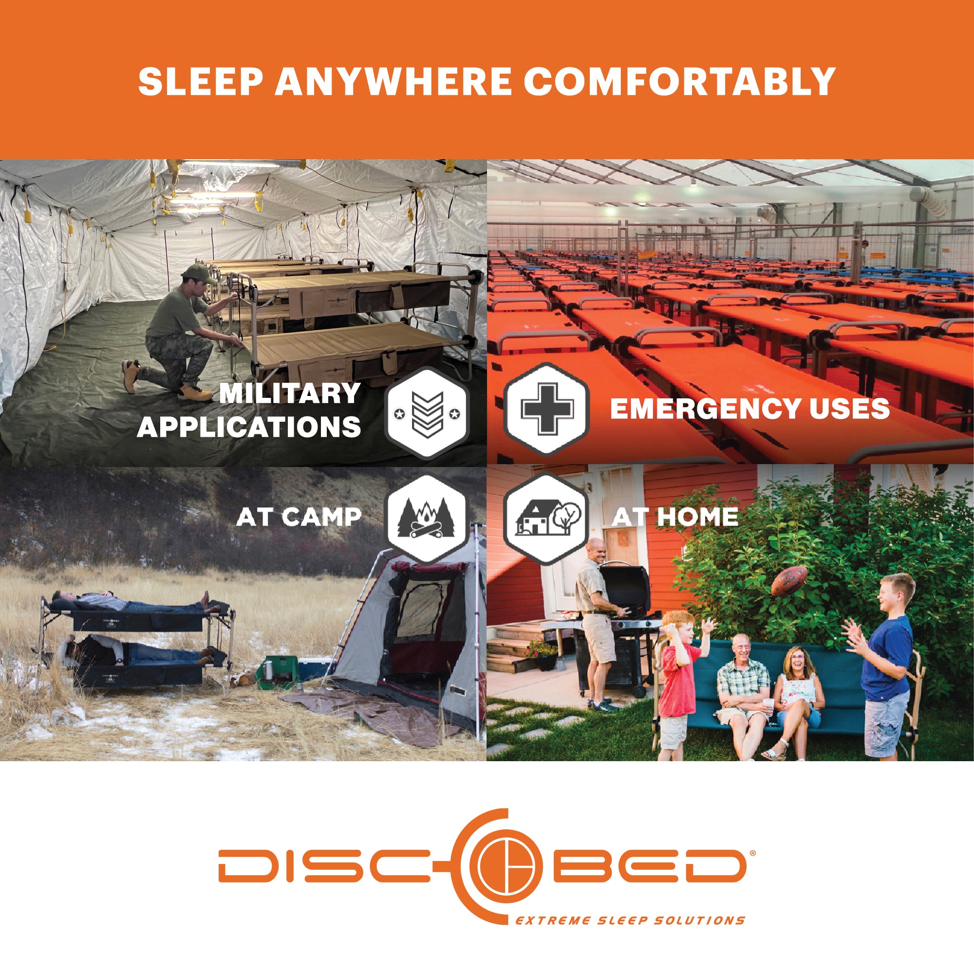 Disc-O-Bed Stack Adapter Kit for Disc-O-Bed L & XL Cot Systems to Bunk Beds - VMInnovations