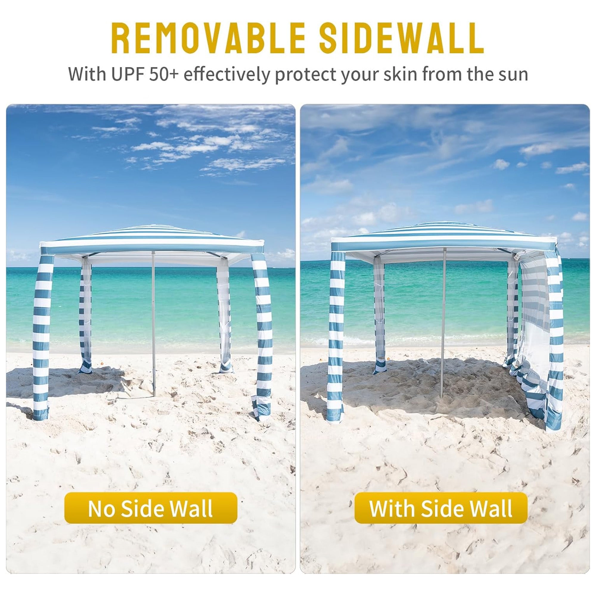 Crown Shades Cabana, 6.5x6.5' Pop Up Tent w/ UPF50+ Protection, Cyan Blue (Used) - VMInnovations