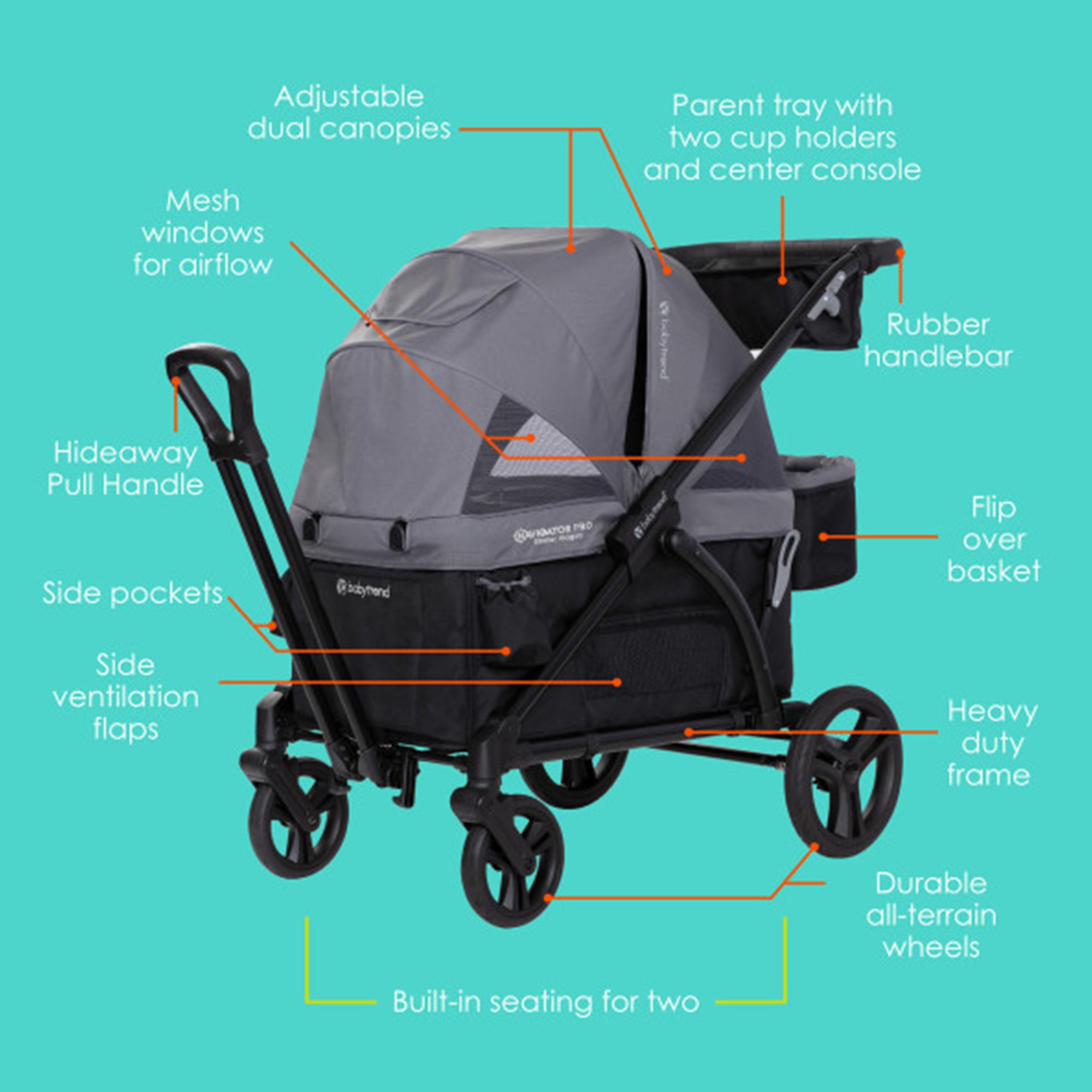 Baby Trend Stroller Wagon Seat2Mat Polyester Seat Insert Lie-Down Mat, Black (Open Box)
