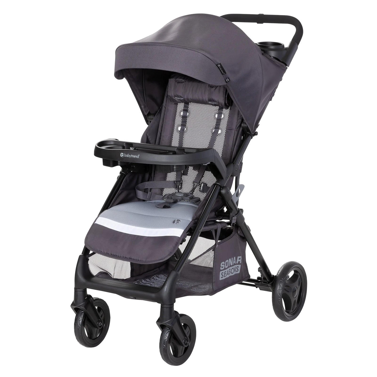 Baby Trend Sonar Seasons Single Stroller w/ Padded Seat & Canopy Grey Open Box) - VMInnovations
