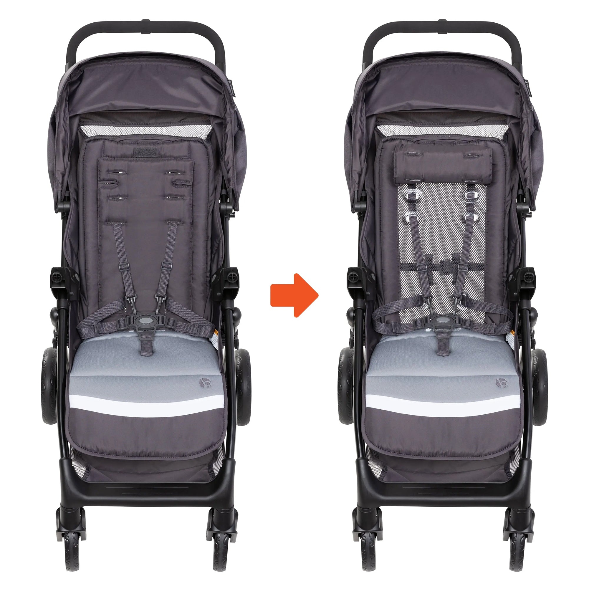 Baby Trend Sonar Seasons Single Stroller w/ Padded Seat & Canopy Grey Open Box) - VMInnovations