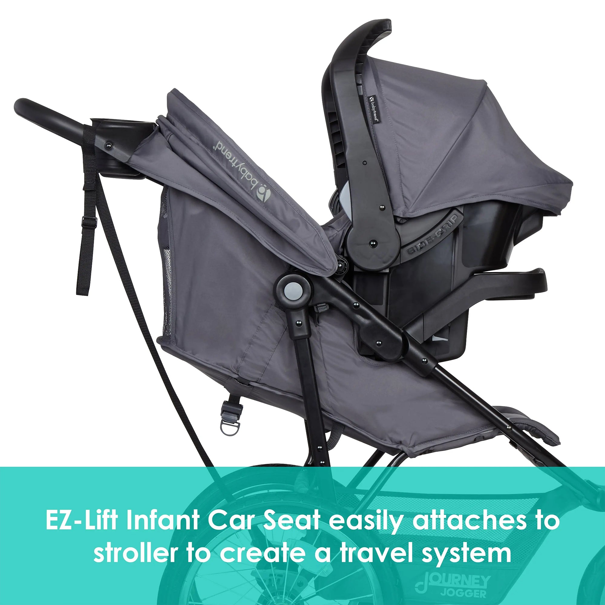 Baby Trend Travel System, Stroller and Car Seat Combo, Journey Jogger, Grey - VMInnovations