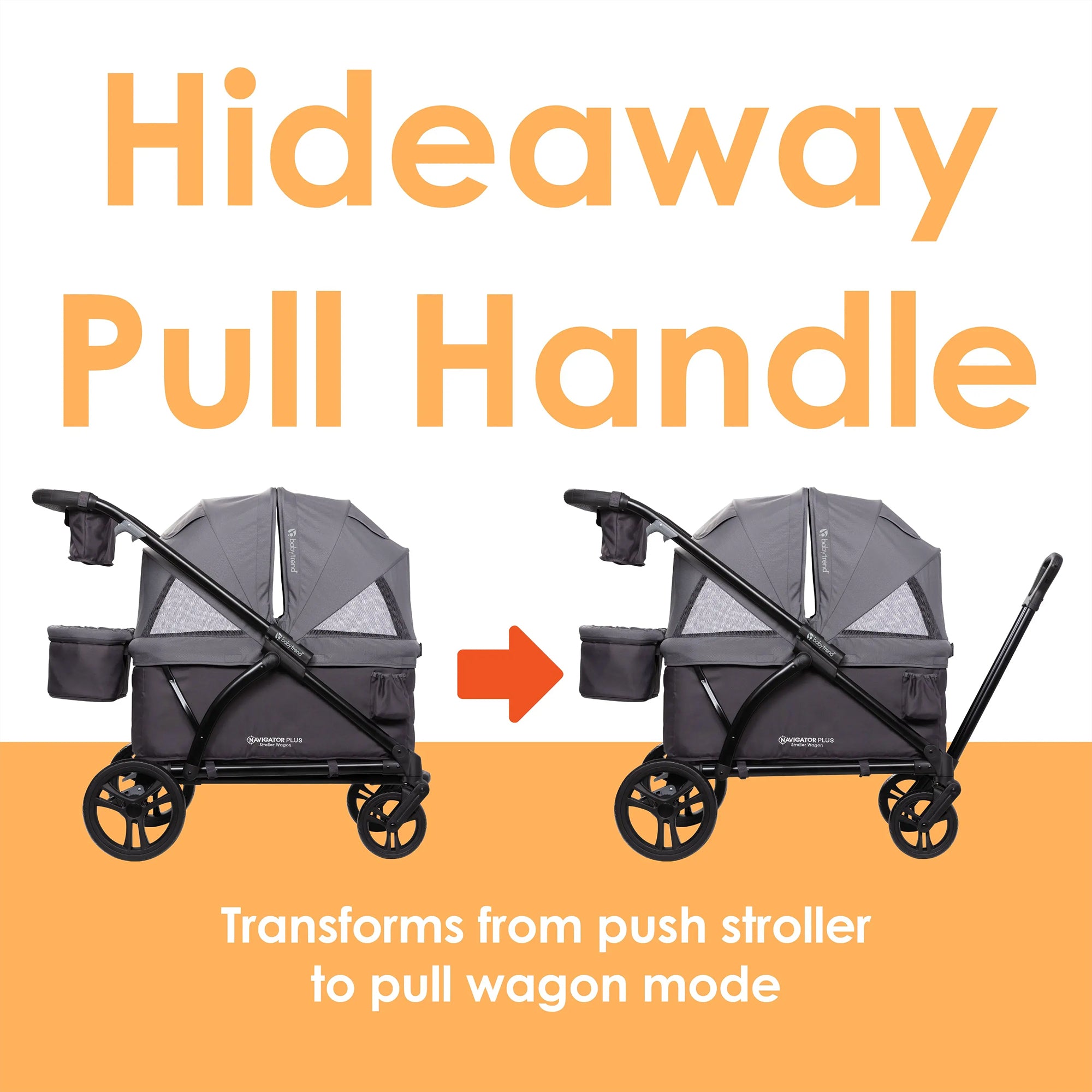 Baby Trend Navigator PLUS 2-in-1 Foldable Stroller Wagon with Canopy, Dash Plum - VMInnovations