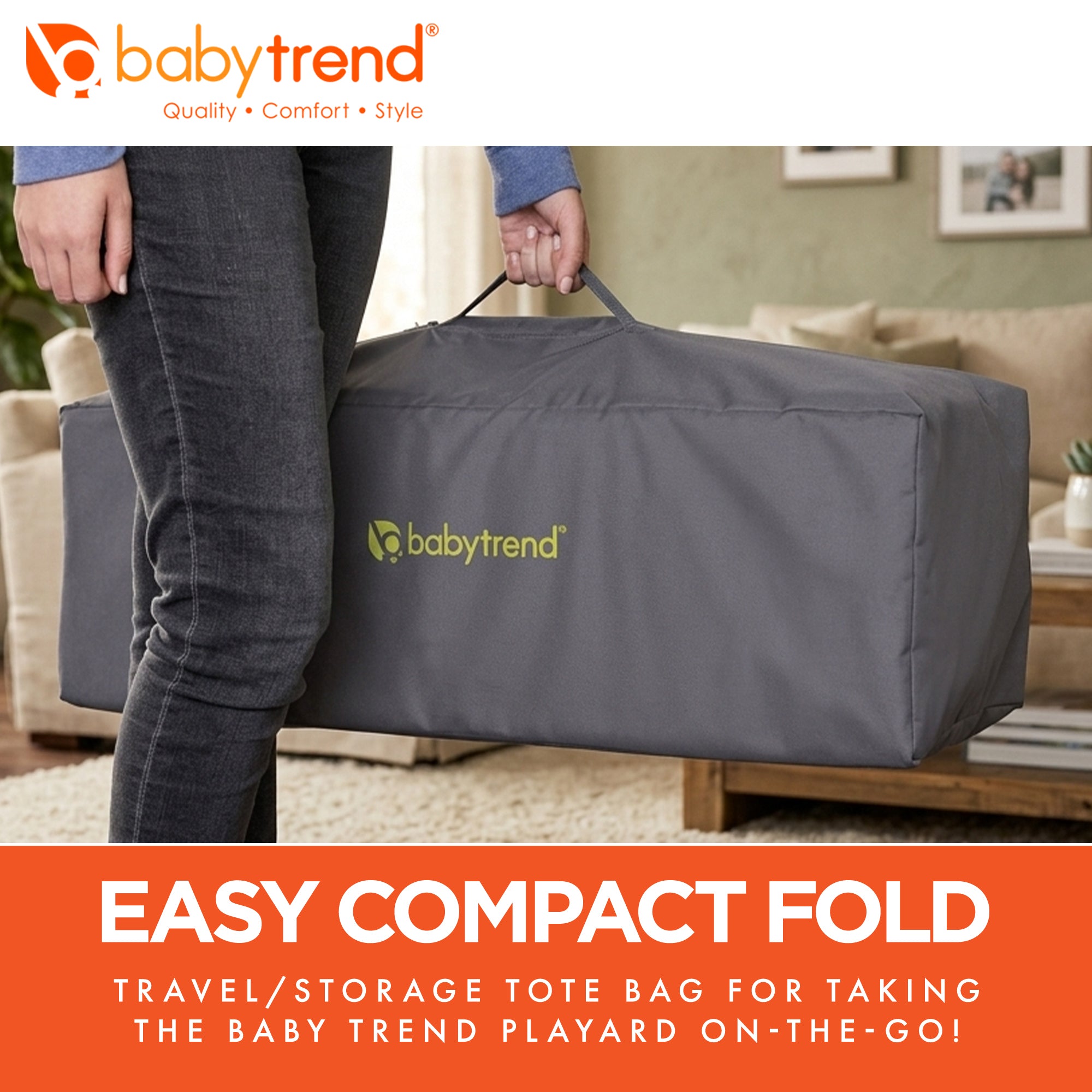 Baby Trend Portable Playard with Bassinet and Travel Bag, Nursery Center, Blue - VMInnovations