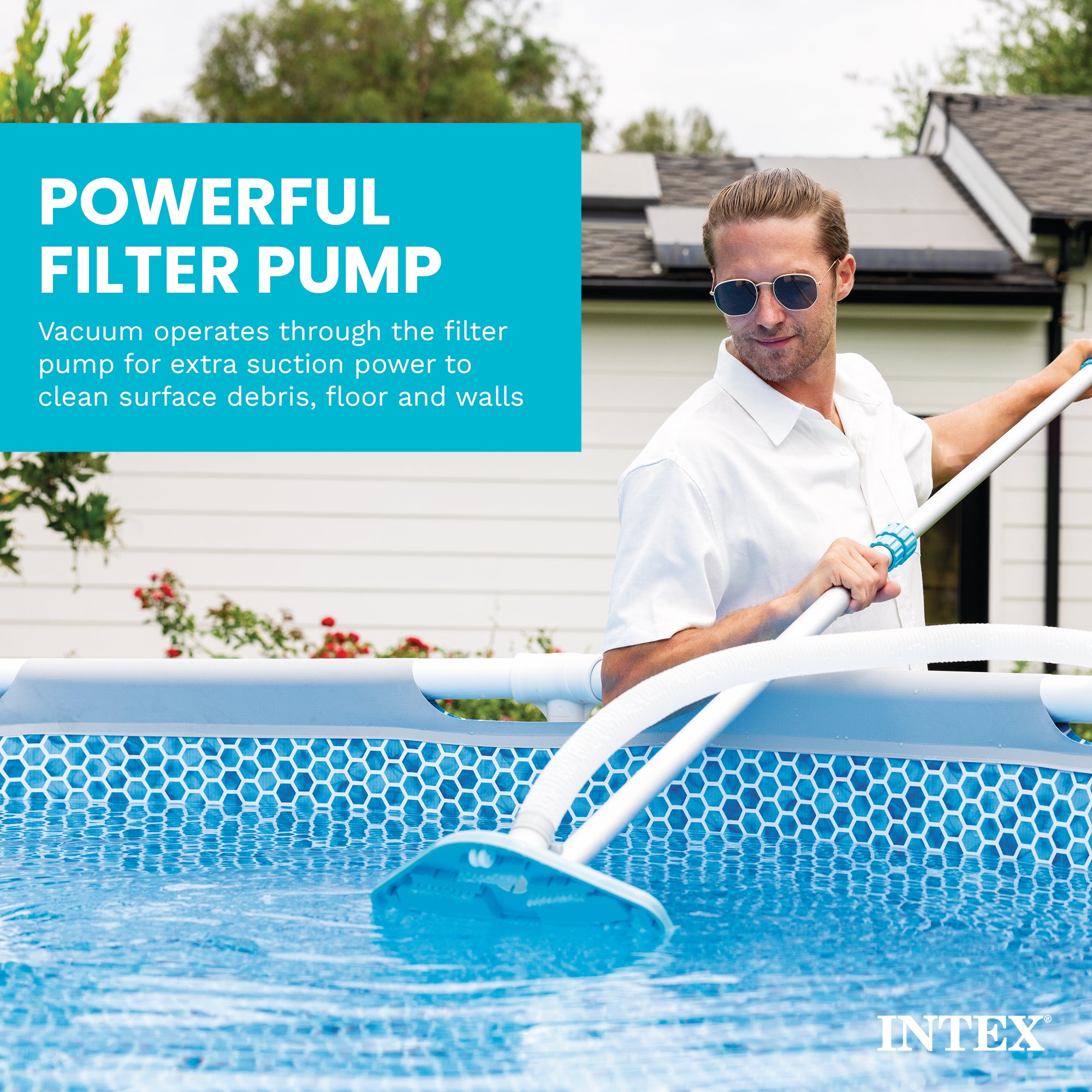 Intex Deluxe Pool Maintenance Kit w/ Vacuum for 800 GPH 28003E (Open Box)