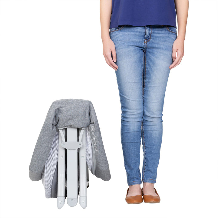 Baby Trend Quick-Fold 2-in-1 Rocking Bassinet, Portable Travel Sleeper, Gray - VMInnovations