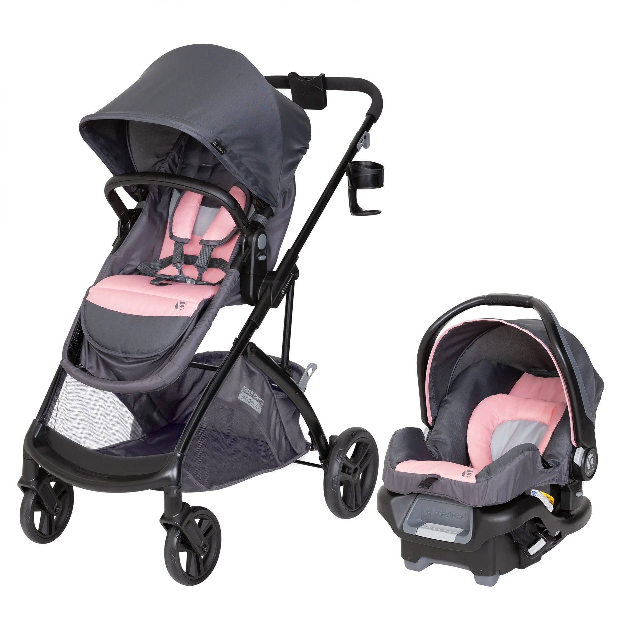 Baby Trend Modular Stroller Sonar Switch with Ally Infant Car Seat, Desert Pink - VMInnovations
