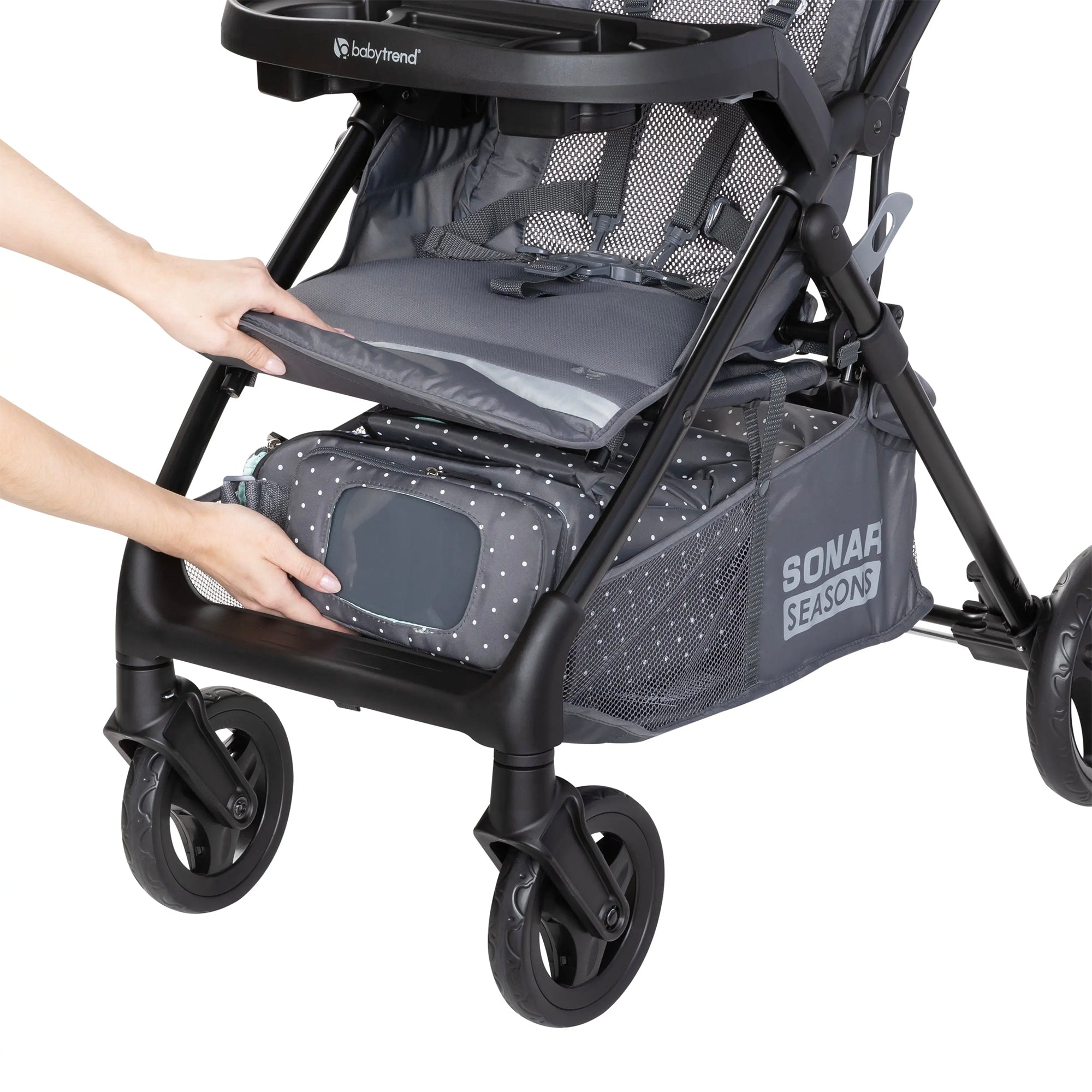 Baby Trend Modular Stroller Sonar Switch with Ally Infant Car Seat, Desert Grey - VMInnovations