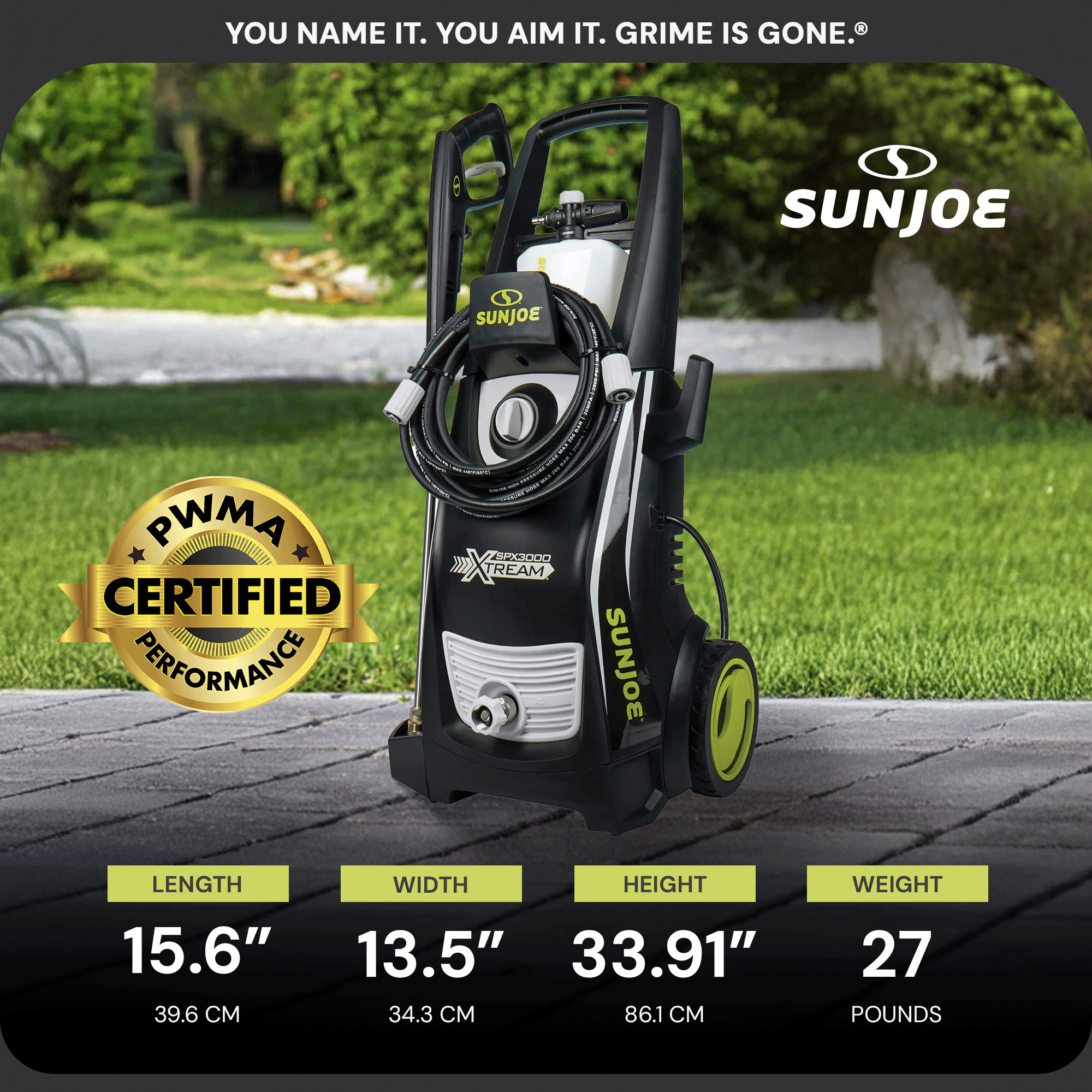 Sun Joe Electric Pressure Washer, Power Washer w/ Wheels, SPX3000-XT1 (Open Box) - VMInnovations