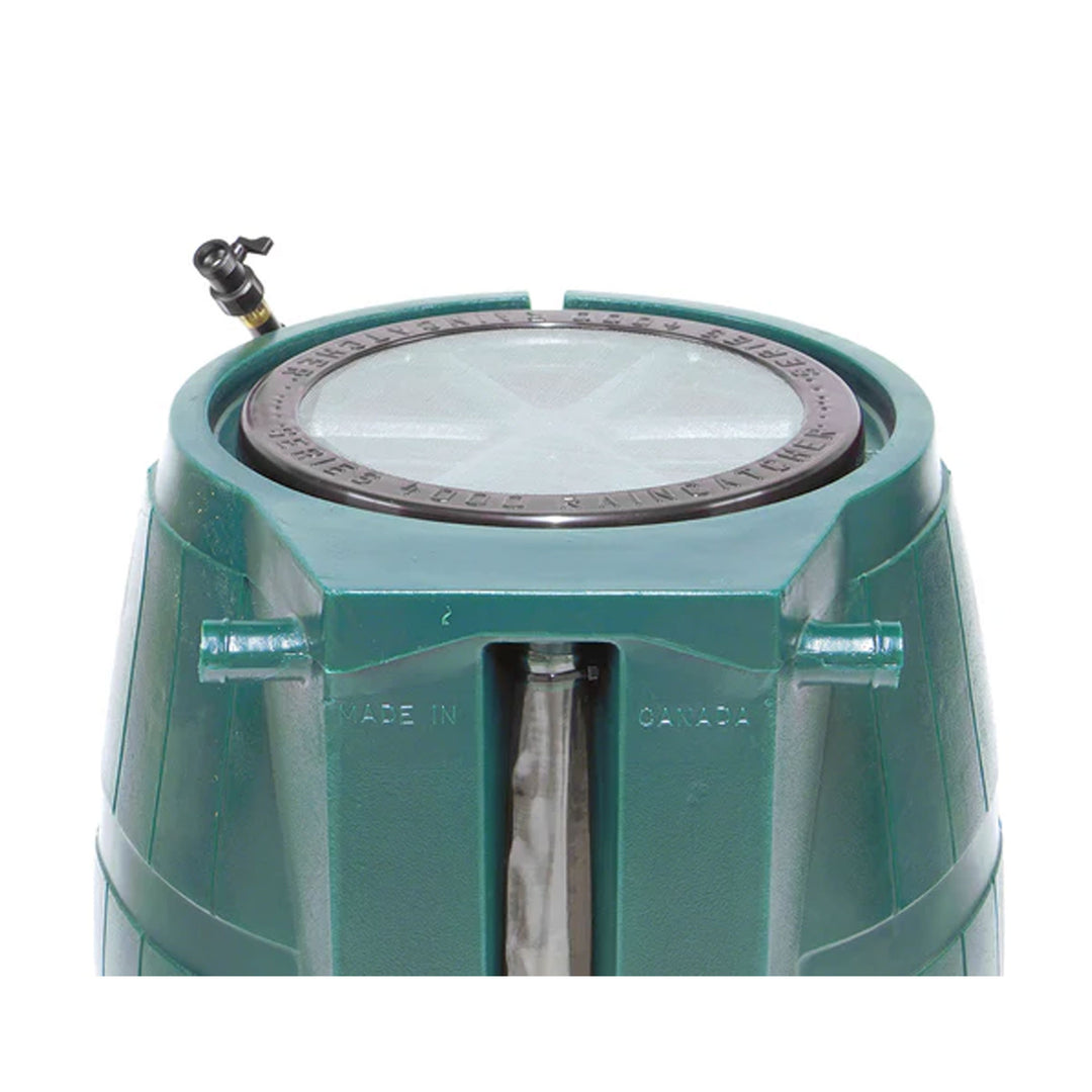 FCMP Outdoor RC4000 50 Gallon Outdoor Rain Water Catcher Barrel Container, Green - VMInnovations