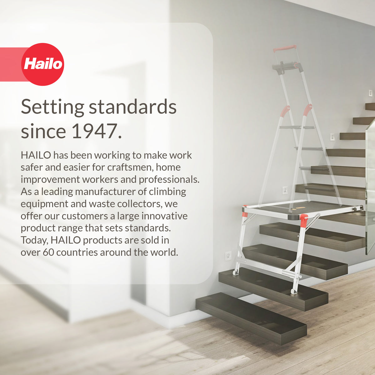 Hailo TP1 Platform for Step Stools & Ladders, 330 lbs Capacity, Black (Open Box) - VMInnovations