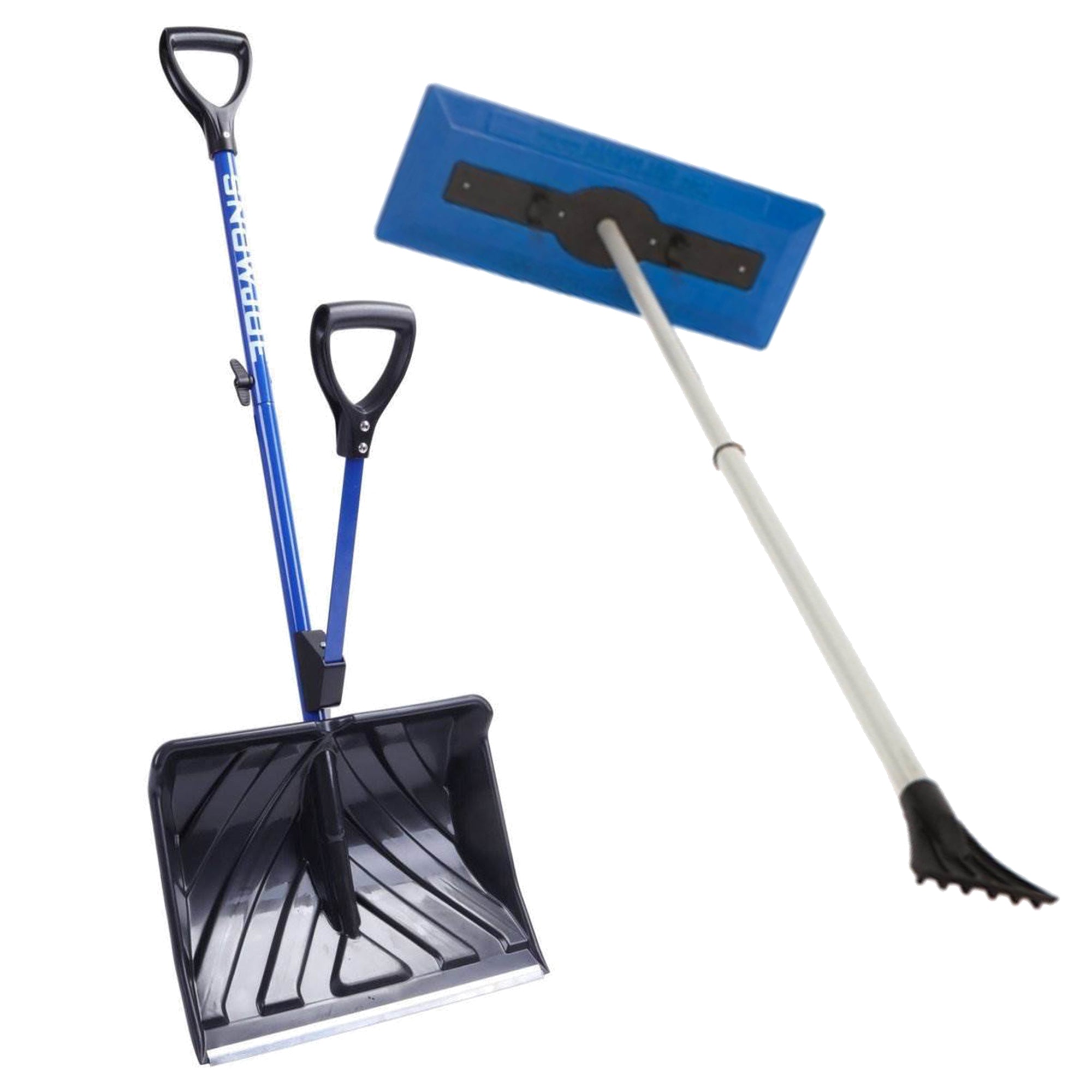 Snow Joe Shovelution Snow Shovel, Strain Reducing with Windshield Ice Scraper - VMInnovations