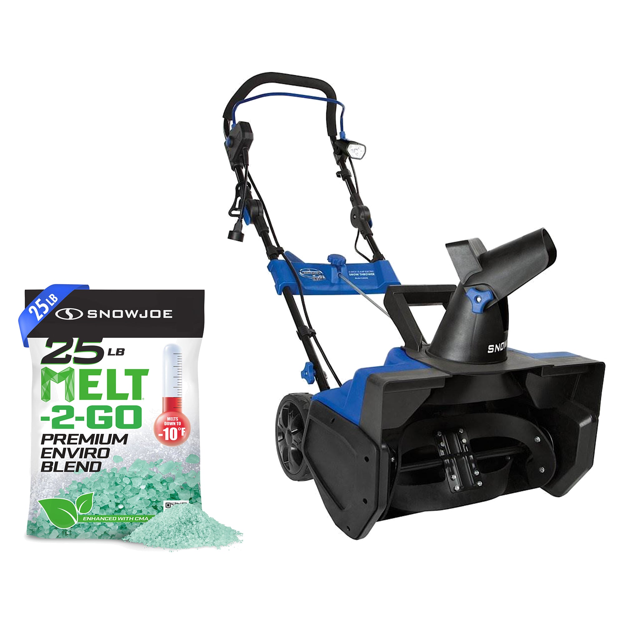 Snow Joe Melt Enviro Snow Deicer with Electric Snow Thrower with 2 Blade Auger - VMInnovations