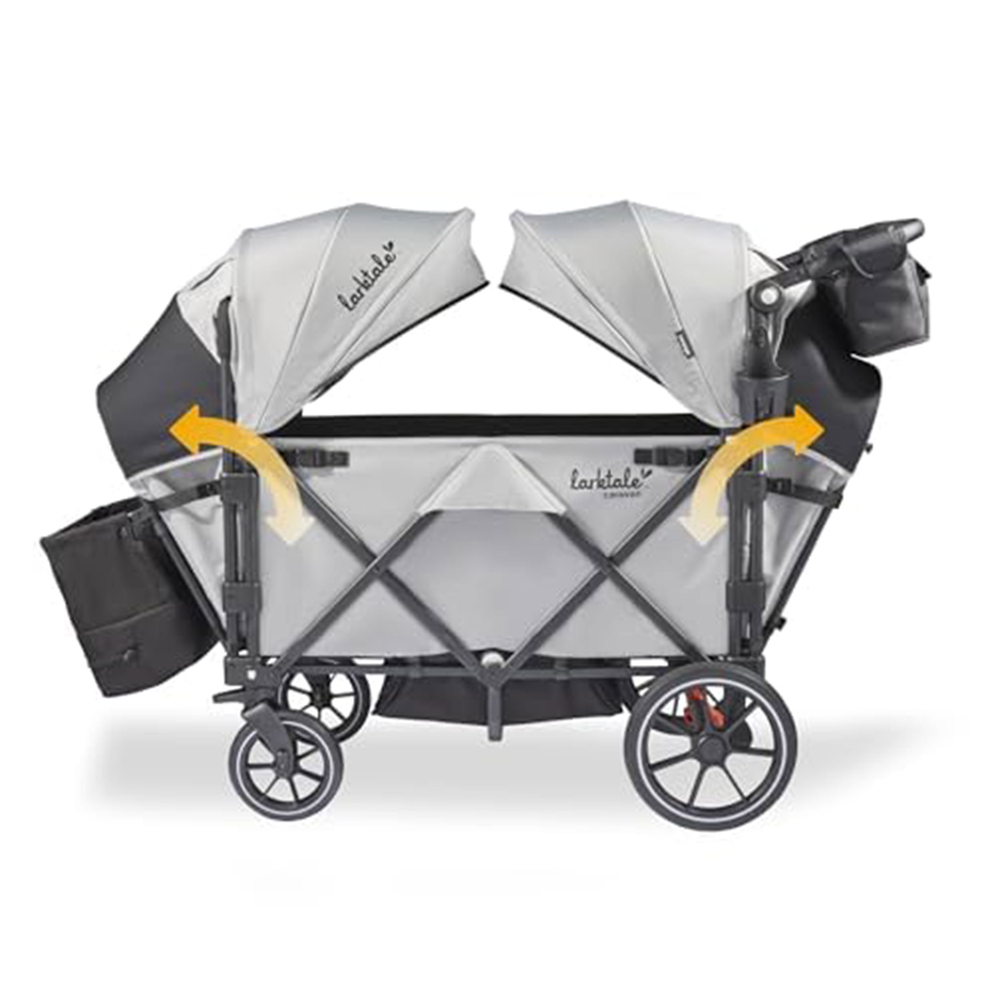 Larktale Caravan V3 Stroller, 2-Seater Kids Wagon, 207 lb Capacity, Avalon Gray - VMInnovations