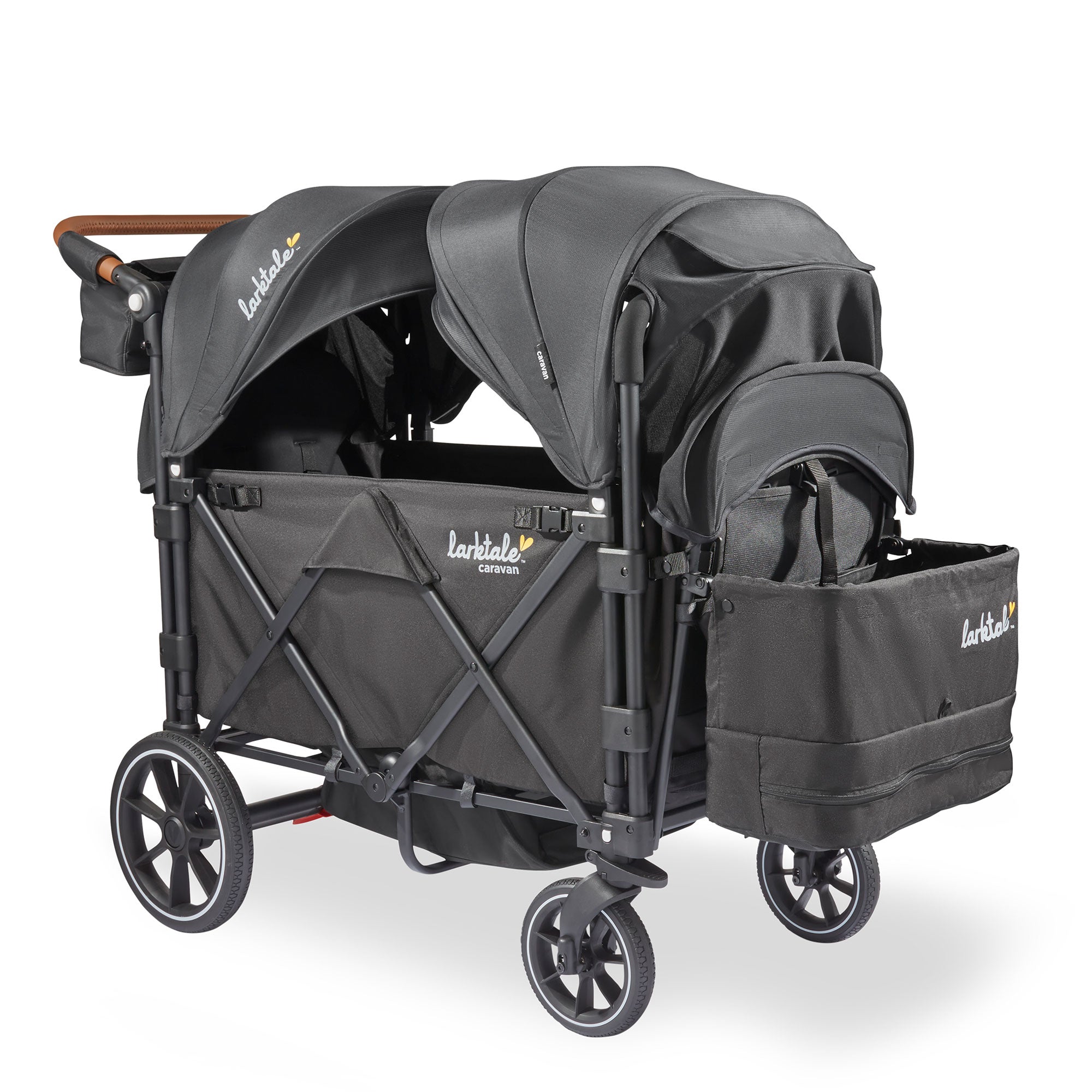 Larktale Caravan V3 Stroller, 2-Seater Kids Wagon, 207 lb Capacity, Byron Black - VMInnovations